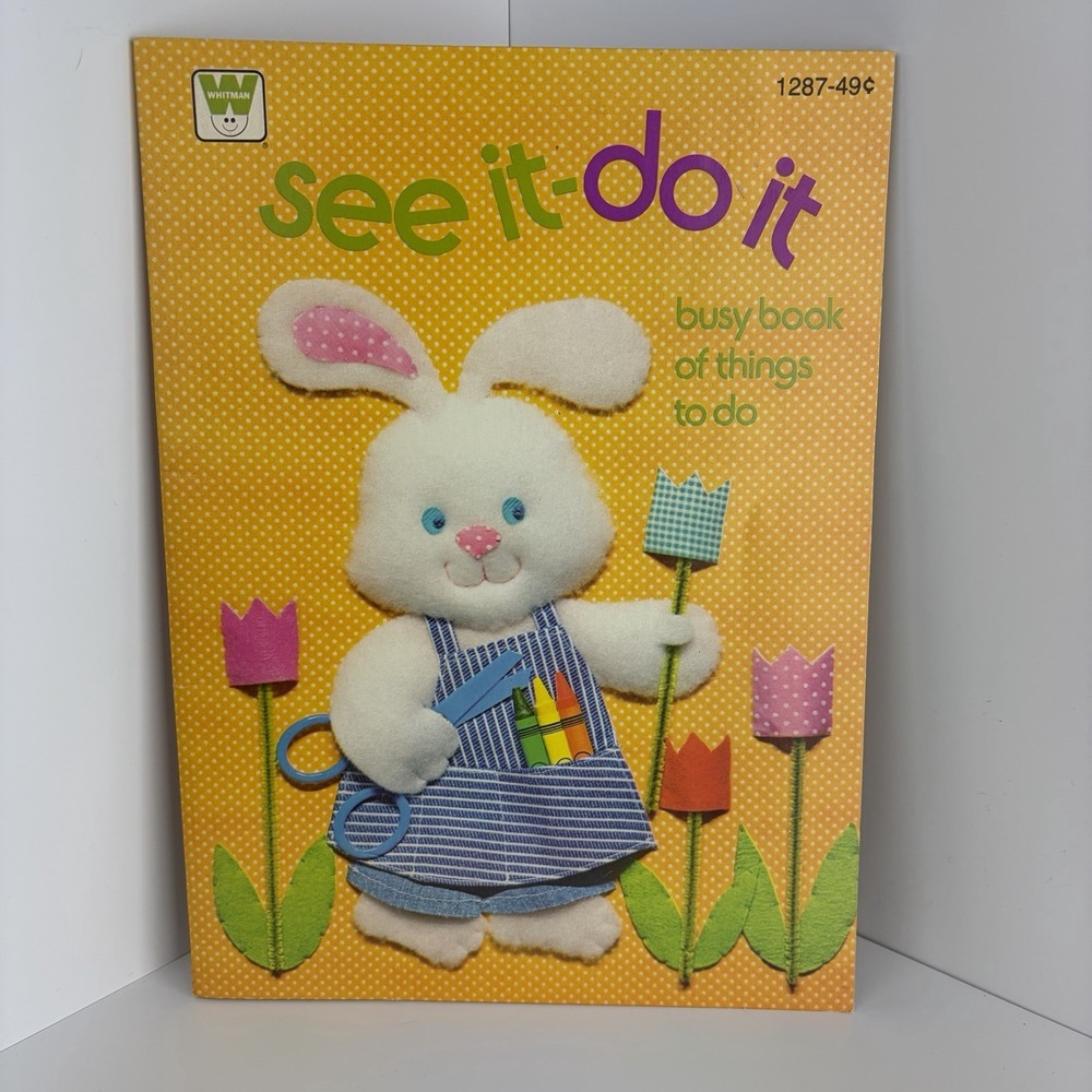 1978 Whitman 'See It-Do It' Coloring Book Busy Book ABC Color Book Animals Bunny